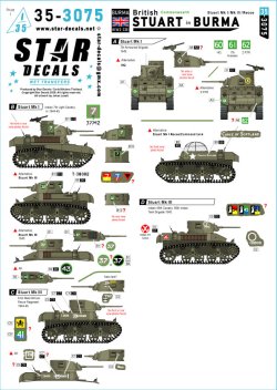 画像1: STAR DECALS[SD35-3075]1/35 WWII イギリス ビルマ戦線のスチュアート イギリスと英連邦軍のスチュアートMk.I/Mk.III/偵察車