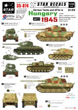 STAR DECALS[SD35-874] 1/35 ドイツ戦車 ハンガリー1945 #2 T-34/85、ティーガーII、III突、フンメル弾薬運搬車、ヴェスペ デカールセット