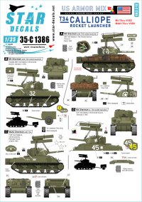 STAR DECALS[SD35-C1386]1/35 WWII アメリカ T34カリオペ ロケットランチャー M4/M4A3シャーマン戦車搭載型