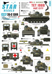 画像1: STAR DECALS[SD35-C1389]1/35 現用 テト攻勢/フエ市街戦 ベトナム戦争のアメリカ海兵隊戦闘車両 M48戦車/M67火炎放射戦車/M37トラック/M43救急車(1968年) (1)