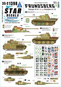 画像1: STAR DECALS[SD35-C1398]1/35 WWII ドイツ 第10SS装甲師団「フルンツベルク」の車輌＃3 IV号戦車H/J型/パンサーA/G型 (1)