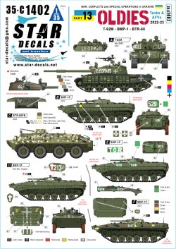 画像1: STAR DECALS[SD35-C1402]1/35 現用 ウクライナの戦争＃13 ウクライナ軍の旧型戦闘車輌 T-62M/BTR-60BP/BMP-1(2022-23年)