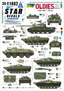 画像1: STAR DECALS[SD35-C1402]1/35 現用 ウクライナの戦争＃13 ウクライナ軍の旧型戦闘車輌 T-62M/BTR-60BP/BMP-1(2022-23年) (1)