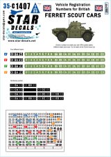 STAR DECALS[SD35-C1407]1/35 現用 イギリス フェレット偵察装甲車用車両登録番号セット