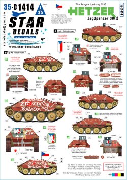 画像1: STAR DECALS[SD35-C1414]1/35 WWII 1945年プラハ蜂起＃1 レジスタンスの駆逐戦車38(t)ヘッツァー