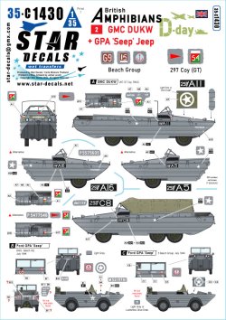 画像1: STAR DECALS[SD35-C1430]1/35 WWII イギリス D-デイのDUKW/シープ水陸両用車＃2 第297総合輸送中隊/ビーチ集団
