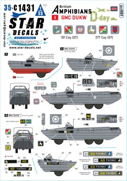 画像1: STAR DECALS[SD35-C1431]1/35 WWII イギリス D-デイのDUKW水陸両用車＃3 第101/第377総合輸送中隊