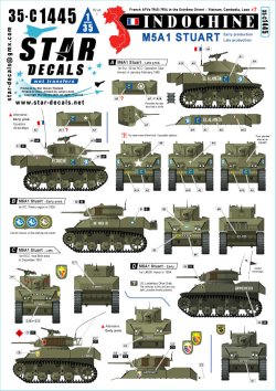 画像1: STAR DECALS[SD35-C1445]1/35 現用 フランス インドシナ戦争＃7 M5A1スチュアート軽戦車 初期/後期生産車