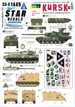 画像1: STAR DECALS[SD35-C1449]1/35 現用 ウクライナの戦争＃28 クルスク(1) ロシア領内のウクライナ軍戦車 2024-25 T-90M/2S1 122mm自走榴弾砲/M577