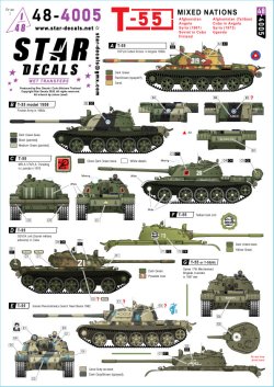 画像1: STAR DECALS[SD48-4005]1/48 現用 露/ソ 世界各国のT-55 アンゴラ/フィンランド/キューバ(ソ連)/イラン/アフガニスタン/タリバン/北部同盟/シリア/ウガンダ