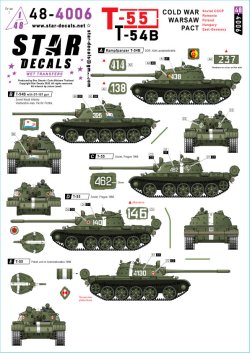 画像1: STAR DECALS[SD48-4006]1/48 現用 露/ソ 冷戦期ワルシャワ条約機構のT-55/T-54B ソビエト/ルーマニア/ポーランド/ハンガリー/東ドイツ