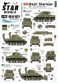 STAR DECALS[SD48-B1021]1/48 WWII アメリカ ノルマンディー上陸作戦/フランスのM4A1シャーマン戦車(1944年)