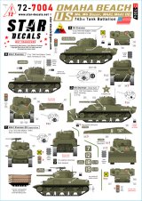 STAR DECALS[SD72-7004]1/72 WWII アメリカ オマハビーチ第743戦車大隊のM4シャーマン戦車 M4/M4ドーザー/M4A1/M4A1 DD