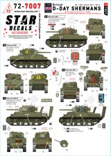 STAR DECALS[SD72-7007]1/72 WWII イギリス Dデイのシャーマン ノルマンディー上陸作戦のシャーマンMk.I/Mk.Iハイブリッド/Mk.II/Mk.III