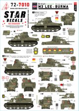 STAR DECALS[SD72-7010]1/72 WWII イギリス ビルマ戦線のM3リー イギリス/英連邦軍のM3(長砲身/短砲身)/M3A4リー