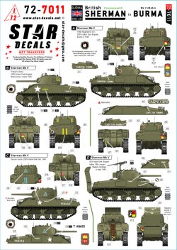 画像1: STAR DECALS[SD72-7011]1/72 WWII イギリス ビルマ戦線のシャーマン イギリス/英連邦軍のシャーマンMk.V(M4A4)
