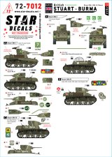 STAR DECALS[SD72-7012]1/72 WWII イギリス ビルマ戦線のスチュアート イギリスと英連邦軍のスチュアートMk.I/Mk.III/偵察車