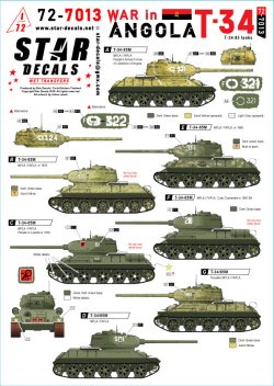 画像1: STAR DECALS[SD72-7013]1/72 現用 アンゴラ内戦＃1 MPLA/FAPLAのT-34-85戦車 1970-80年代