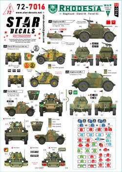 画像1: STAR DECALS[SD72-7016]1/72 現用 アフリカ ローデシア＃1 1950-1980年代の装甲車 スタッグハウンド/イーランド60/フェレットMk.2