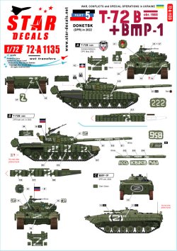 画像1: STAR DECALS[SD72-A1135]1/72 現用 ウクライナの戦争＃5 ドネツク共和国のT-72B(Mod.1985)主力戦車とBMP-1歩兵戦闘車(2022年)
