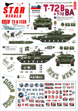 画像1: STAR DECALS[SD72-A1138]1/72 現用 ウクライナの戦争＃8 ロシア軍のT-72B(Mod.1989)/T-72BA主力戦車(2022年)