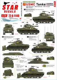STAR DECALS[SD72-A1140]1/72 現用 朝鮮戦争＃1 アメリカ海兵隊のシャーマンとパーシング M4A3(105)ドーザー戦車/M4A3火炎放射戦車/M4A3通信戦車/M26A1
