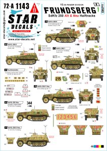 画像1: STAR DECALS[SD72-A1143]1/72 WWII ドイツ 第10SS装甲師団「フルンツベルク」の車輌＃1 Sd.Kfz.250アルテ/ノイ (1)