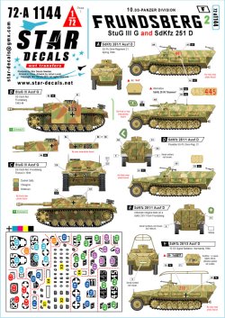 画像1: STAR DECALS[SD72-A1144]1/72 WWII ドイツ 第10SS装甲師団「フルンツベルク」の車輌＃2 III号突撃砲G型/Sd.Kfz.251 D型