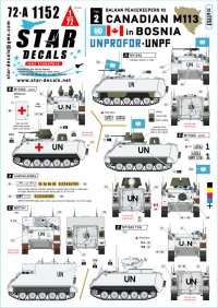 STAR DECALS[SD72-A1152]1/72 現用 バルカン半島の平和維持軍＃2 ボスニアのカナダ軍M113派生車輌