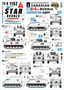 画像1: STAR DECALS[SD72-A1152]1/72 現用 バルカン半島の平和維持軍＃2 ボスニアのカナダ軍M113派生車輌