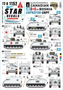 画像1: STAR DECALS[SD72-A1152]1/72 現用 バルカン半島の平和維持軍＃2 ボスニアのカナダ軍M113派生車輌 (1)