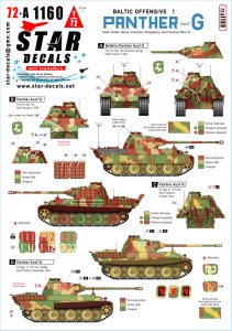 画像1: STAR DECALS[SD72-A1160]1/72 WWII 独 バルト海攻勢＃1 ヘルマン・ゲーリング降下装甲軍団戦車連隊本部/第5装甲師団のパンサー戦車G型(1944-1945年) (1)