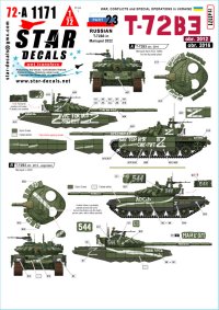 STAR DECALS[SD72-A1171]1/72 現用 ウクライナの戦争＃23 2022年マリウポリの戦いのロシア軍T-72B3 2012年型/2016年型