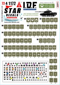 STAR DECALS[SD72-A1172]1/72 現用 イスラエル 汎用マーキング集＃1 戦車/戦闘車両用旅団/部隊識別マーキング