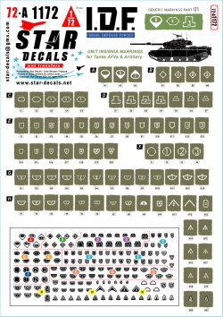 画像1: STAR DECALS[SD72-A1172]1/72 現用 イスラエル 汎用マーキング集＃1 戦車/戦闘車両用旅団/部隊識別マーキング