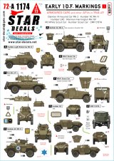 STAR DECALS[SD72-A1174]1/72 現用 イスラエル 初期のIDF車両＃1 1948-49年の装甲車 ダイムラー/ハンバー/M3A1他