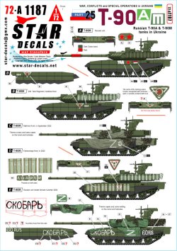 画像1: STAR DECALS[SD72-A1187]1/72 現用 ウクライナの戦争＃25 ウクライナ領内のロシア軍T-90A/T-90M主力戦車