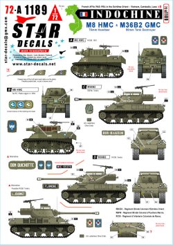 画像1: STAR DECALS[SD72-A1189]1/72 現用 フランス インドシナ戦争＃5 M8 HMC 75mm自走榴弾砲/M36B2駆逐戦車