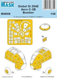 スペシャルホビー[SPH M48008]1/48 ジーベル Si204E/アエロ C-3B塗装マスクシール (スペシャルホビー用)