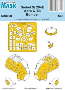 画像1: スペシャルホビー[SPH M48008]1/48 ジーベル Si204E/アエロ C-3B塗装マスクシール (スペシャルホビー用) (1)