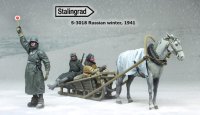 スターリングラード[ST3018]1/35ロシアの冬将軍 馬の引くソリに乗るドイツ兵
