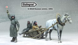 画像1: スターリングラード[ST3018]1/35ロシアの冬将軍 馬の引くソリに乗るドイツ兵
