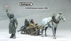 画像1: スターリングラード[ST3018]1/35ロシアの冬将軍 馬の引くソリに乗るドイツ兵 (1)
