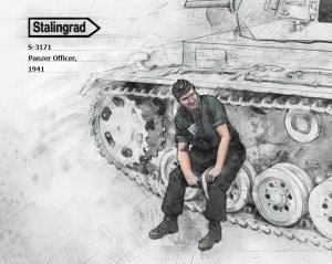 画像1: スターリングラード[ST3171]1/35休息する独機甲師団1941(1)転輪に腰掛ける戦車兵長 (1)