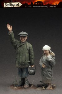 スターリングラード[ST3541]1/35WWII愛想を振るロシアの幼い兄妹