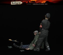 画像3: スターリングラード[ST3212]1/35 WWII 独 国民突撃隊の死闘1945 動かない上官を引きずる少年兵(2体セット)
