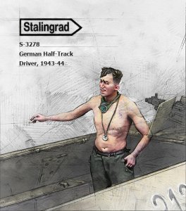 画像1: スターリングラード[ST3278]1/35 WWII ドイツ 半裸のハーフトラック運転手 1943-44 (1)