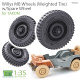 T-Rex Studio[TR35055]1/35 ウィリスMB用自重変形タイヤセット/スペアタイヤ付 タコム用