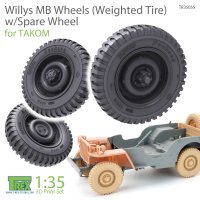 T-Rex Studio[TR35055]1/35 ウィリスMB用自重変形タイヤセット/スペアタイヤ付 タコム用