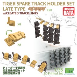 画像1: T-Rex Studio[TR35201]1/35 WWII ドイツ タイガーI重戦車後期型(40mm厚天板)用 予備履帯ホルダーセット(8個入/滑り止め付履帯20個付)